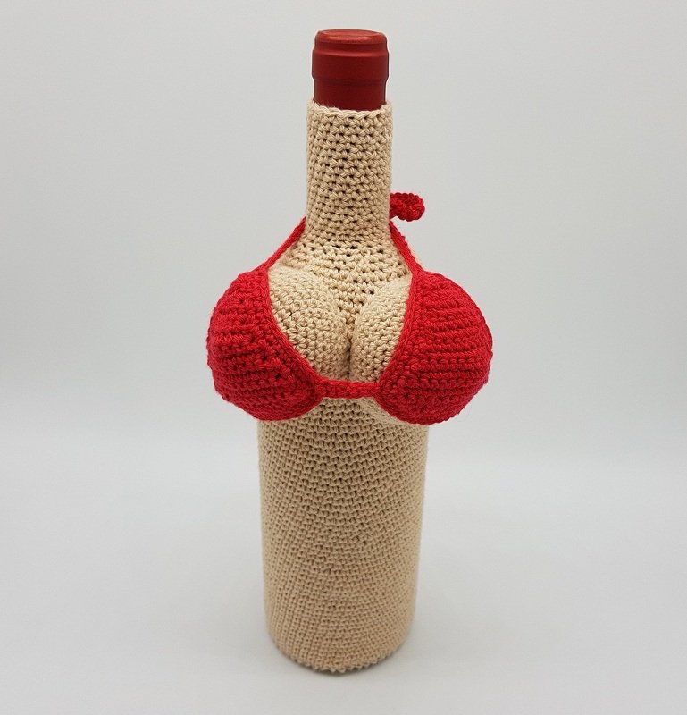 Weinflaschen Anzug Häkelanleitung