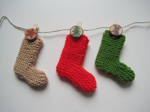 Strickanleitung Adventskalender Stiefelchen- schnell und einfach gestrickt 7 cm groß und 7 cm breit