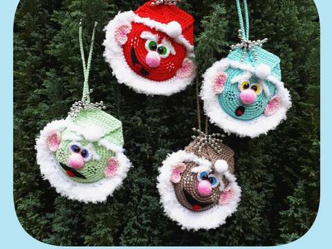 Anleitung Amigurumi „Witzige Weihnachtsmann Kugel„ 10 cm Groß
