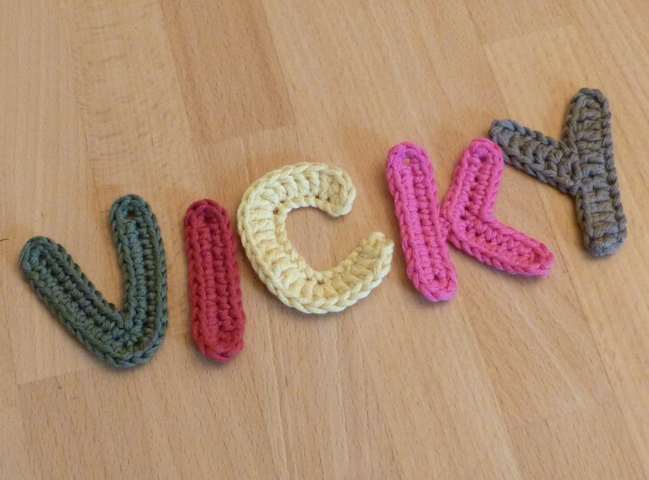 Crochet pattern alphabetic characters, letters from A to Z