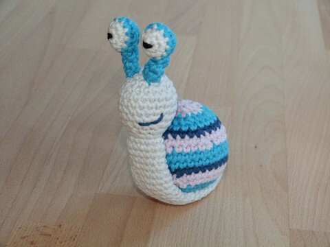 Häkelanleitung Baby-Rassel "Schnecke"