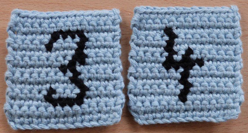 Crochet pattern for integrated numbers