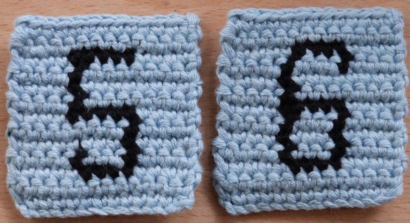 Crochet pattern for integrated numbers