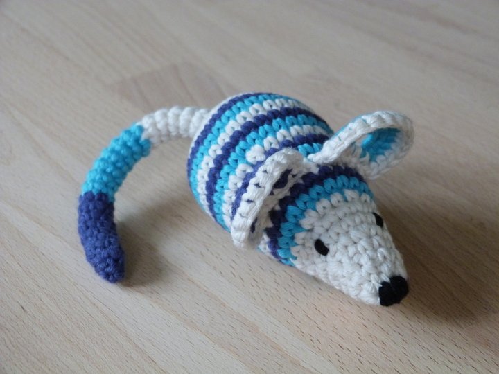 Häkelanleitung Baby-Rassel "Maus"