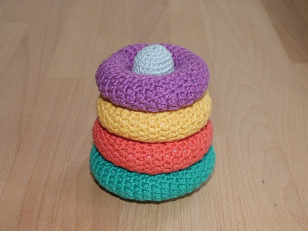 Crochet pattern for a baby toy "stacking tower"