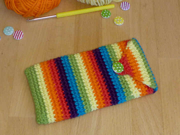 Häkelanleitung für ein Handy-Etui nach Maß, alle Größen
