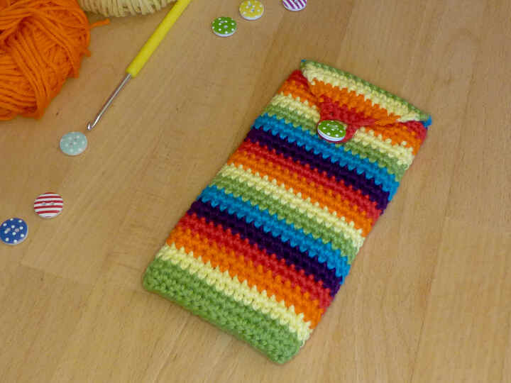 Häkelanleitung für ein Handy-Etui nach Maß, alle Größen