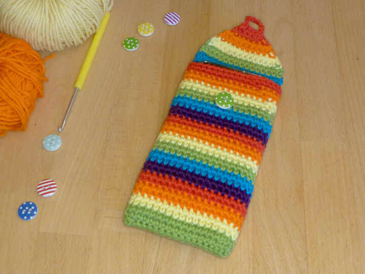Häkelanleitung für ein Handy-Etui nach Maß, alle Größen