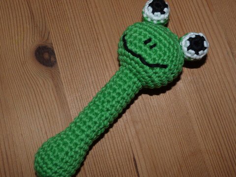 Häkelanleitung Baby-Rassel "Frosch"