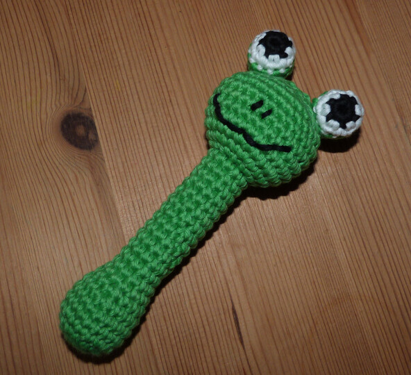 Häkelanleitung Baby-Rassel "Frosch"