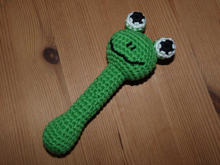 Häkelanleitung Baby-Rassel "Frosch"