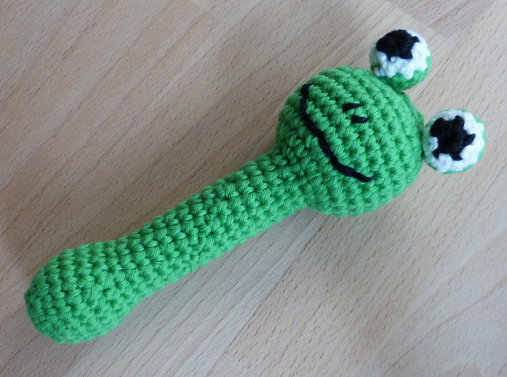 Häkelanleitung Baby-Rassel "Frosch"