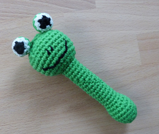 Häkelanleitung Baby-Rassel "Frosch"
