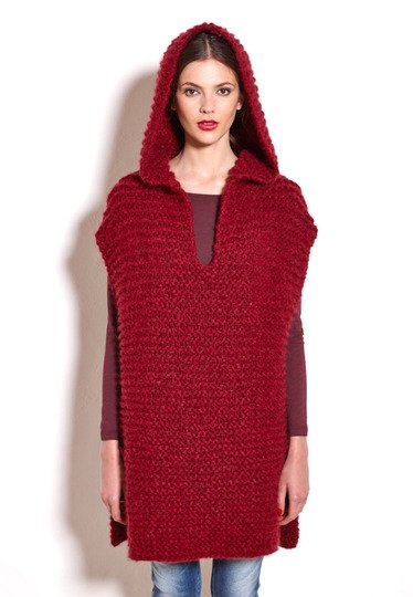 Gestrickter Kapuzenponcho Insa