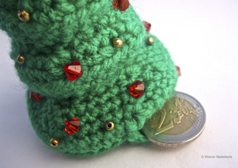 Täschchen „Bäumchen“ für Einkaufschip oder Gutschein, Schlüsselanhänger, Taschenbaumler, Weihnachtsbaum