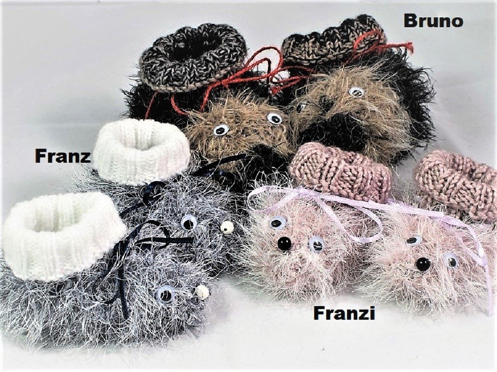 Strickanleitung                 Babyschuhe - Wuschel