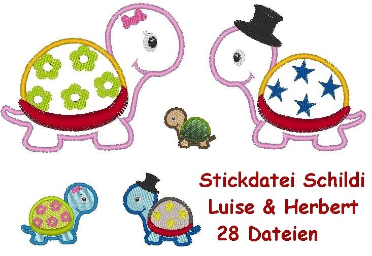 Stickdatei "Schildi"  Schildkröte ♥ Luise und Herbert ♥