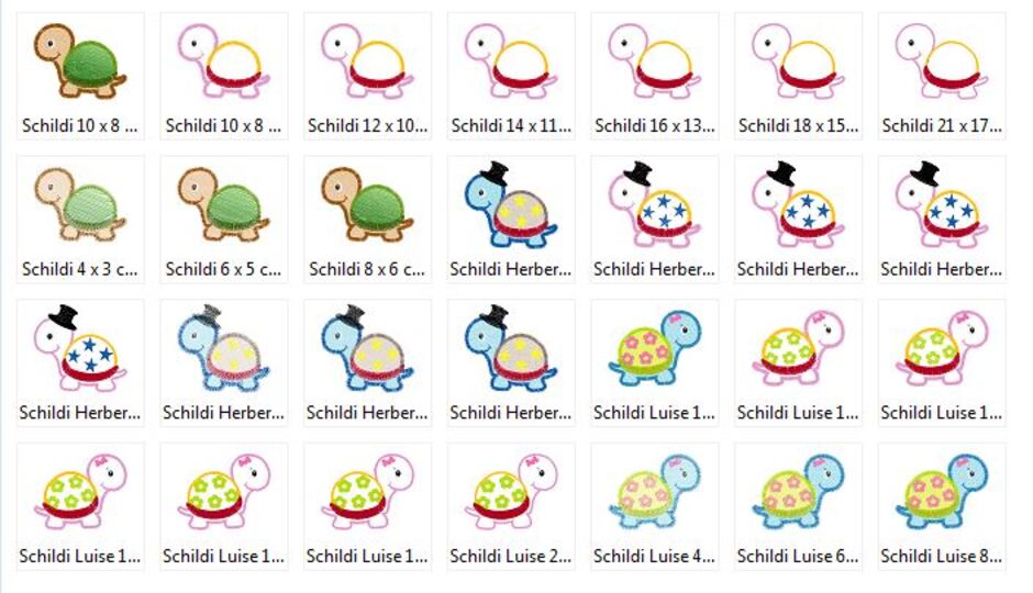 Stickdatei "Schildi"  Schildkröte ♥ Luise und Herbert ♥