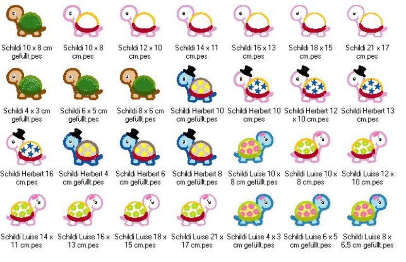 Stickdatei "Schildi"  Schildkröte ♥ Luise und Herbert ♥