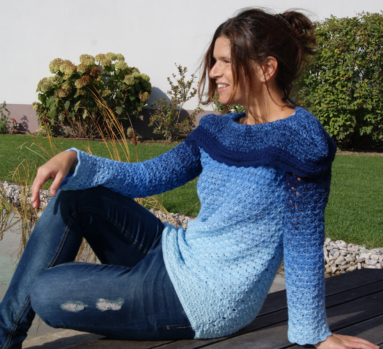 Häkel-Tunika SKY (Gr. S/M und L/XL, leicht an alle Größen anzupassen)