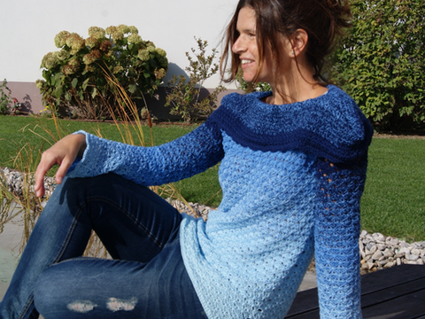 Häkel-Tunika SKY (Gr. S/M und L/XL, leicht an alle Größen anzupassen)