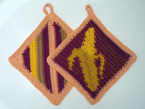 Häkelanleitung Topflappenset "Banane"