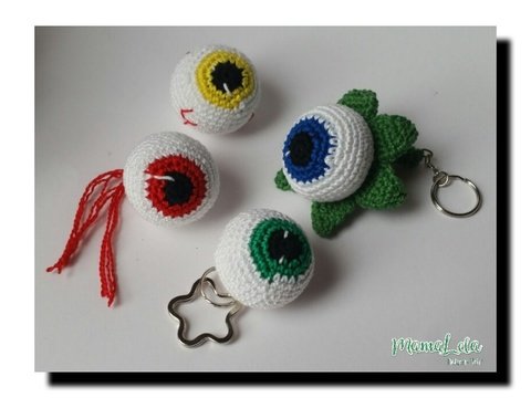 Schlüsselanhänger Halloween Auge - Häkelanleitung