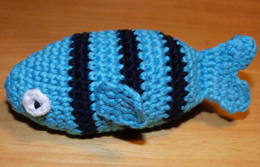 Häkelanleitung Baby-Rassel "Fisch"
