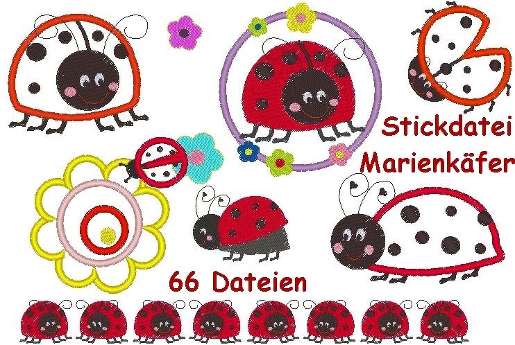 Stickdatei Käfer Marienkäfer