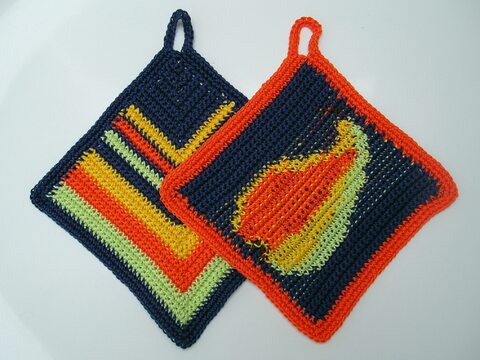 Häkelanleitung Topflappenset "Birne"