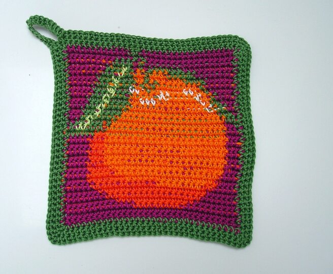 Häkelanleitung Topflappenset "Orange"