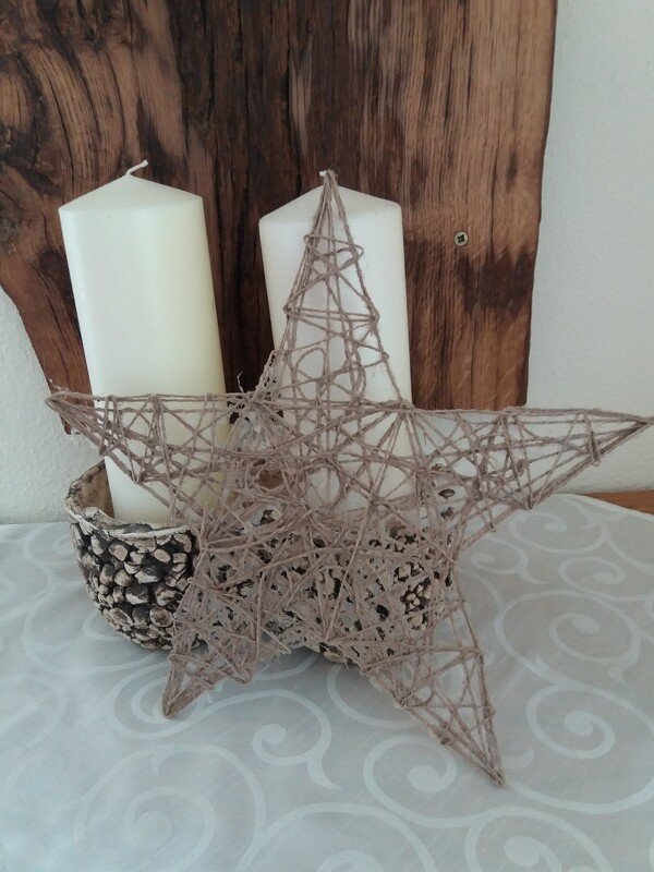 Bastelanleitung: Stern aus Paketschnur, Wolle