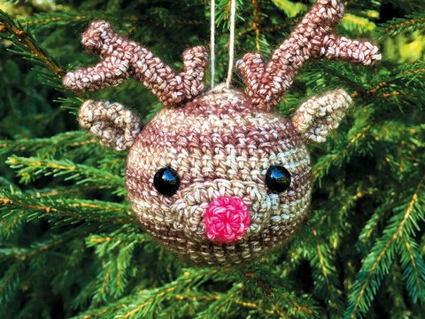 Tierkugel Rob das Rentier - Häkelanleitung Tierkugel