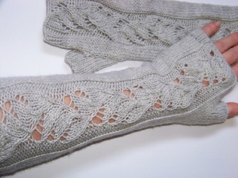 Knitting Pattern PDF Fingerless Gloves – easy lace arm warmers elegant