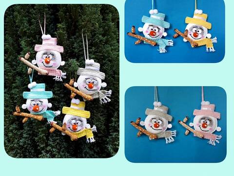 Anleitung Amigurumi „ Schneemann Baumschmuck „ 12 cm Groß