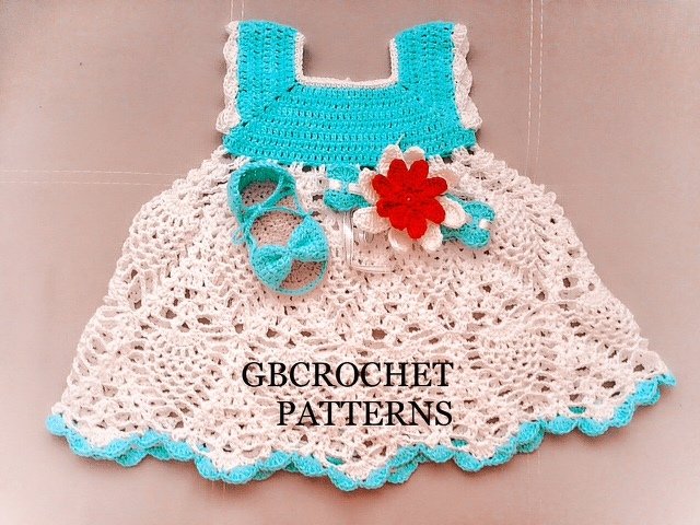 Full detailed baby dress crochet pattern