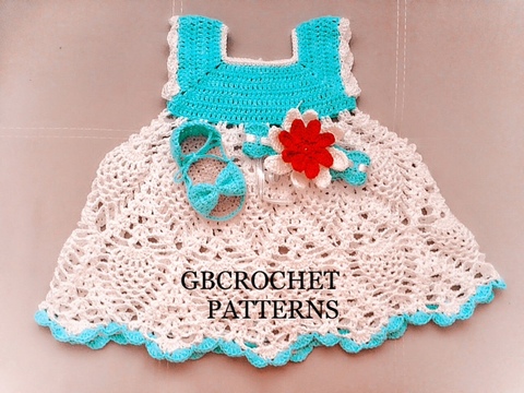 Full detailed baby dress crochet pattern