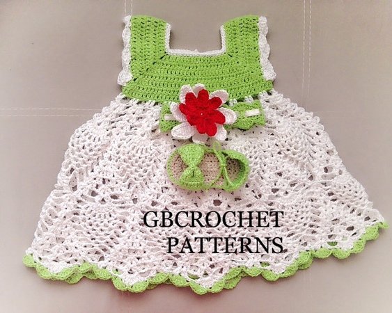 Full detailed baby dress crochet pattern