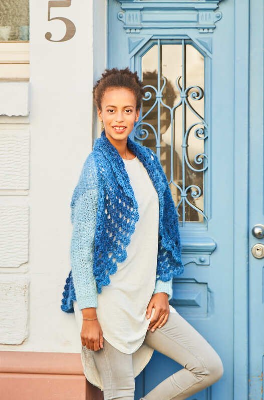 Seelenwärmer Rundum-Glück mit 2 BOBBEL-MOHAIR von Woolly Hugs häkeln - Bild 6