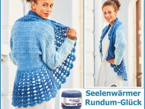 Seelenwärmer Rundum-Glück mit 2 BOBBEL-MOHAIR von Woolly Hugs häkeln