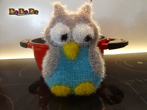 Spülschwamm oder Duschschwamm Eule, gehäkelt von Dadade