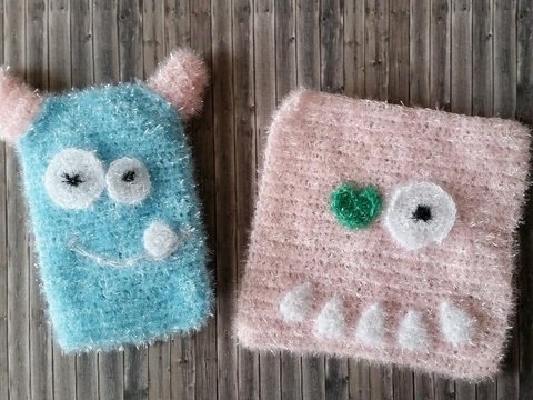 Häkelanleitung Monstermäßige Waschhandschuhe