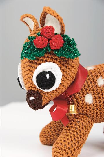 Amigurumi Rehkitz mit glitzerndem Haar-Weihnachtsschmuck
