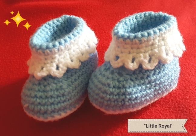 Baby-Booties "Little Royal" Größe 0-6 Monate