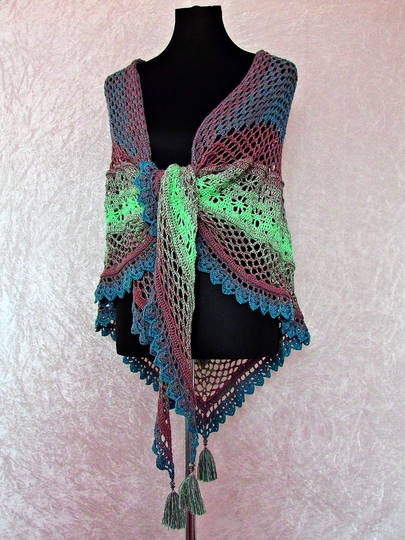 Crochet pattern shawl Prairie
