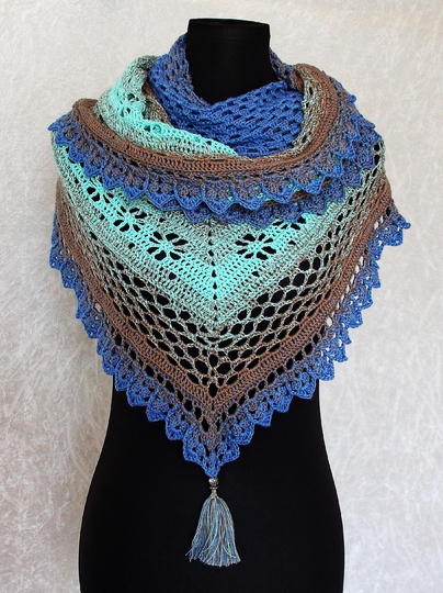 Crochet pattern shawl Prairie