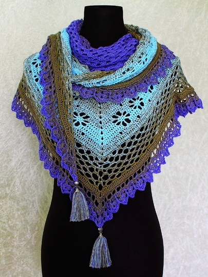 Crochet pattern shawl Prairie