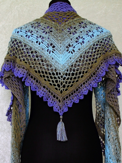Crochet pattern shawl Prairie