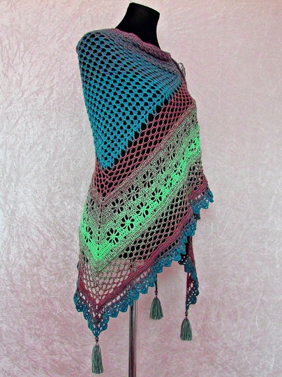 Crochet pattern shawl Prairie