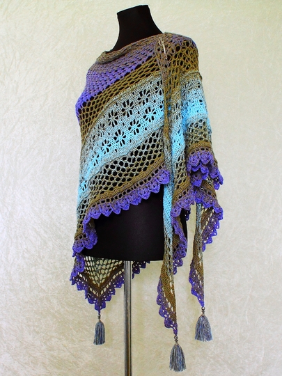 Crochet pattern shawl Prairie